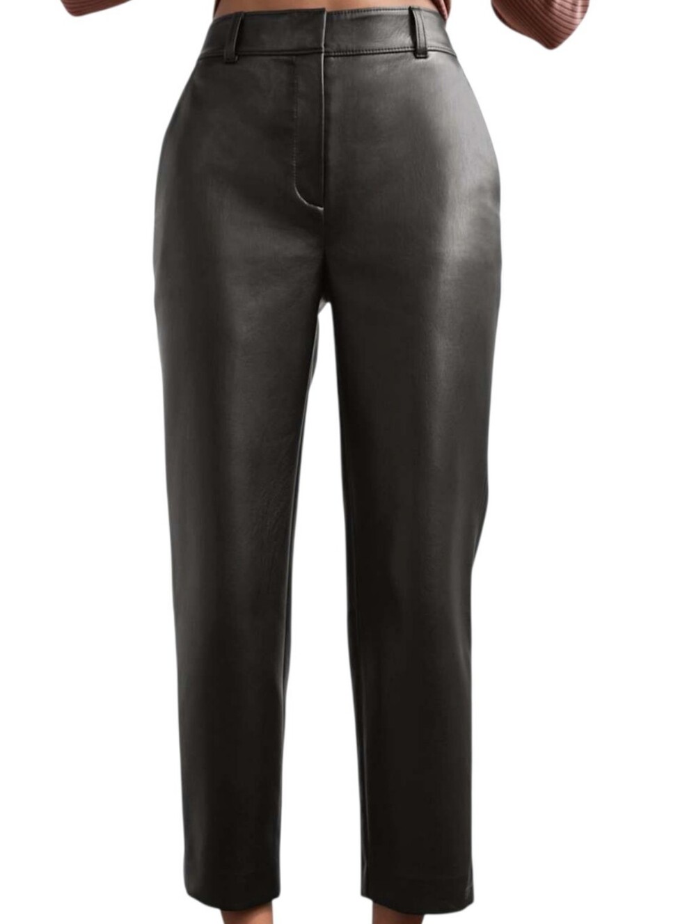 Babaton Command Pant Cropped Women 6 Black Vegan Leather